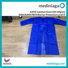 Load image into Gallery viewer, AAMI ISOLATION GOWN Class II (55gsm) 100% Water Resistant - mediniaga