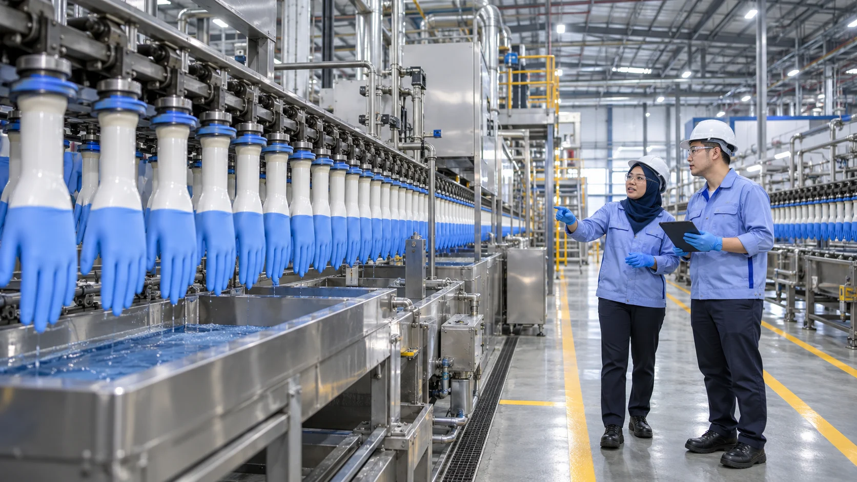 Illustrative Malaysian glove production line
