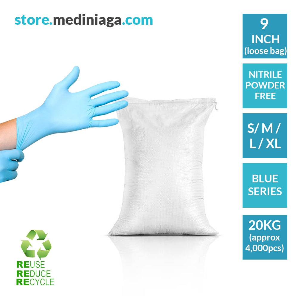 mediniaga LOOSE BAG Disposable Nitrile Gloves (Powder Free, Non Medical)