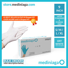 Load image into Gallery viewer, mediniaga Disposable Latex Gloves (Powdered/Powder Free, Non Medical)
