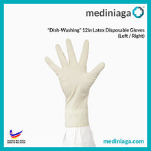 Load image into Gallery viewer, SINGLE USE DISH-WASHING 12&quot; Latex Hand Specific Gloves (L/R) [1 pair]
