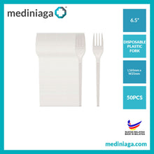 Load image into Gallery viewer, DISPOSABLE PLASTIC SPOON &amp; FORK (50 PCS / PACK) - mediniaga
