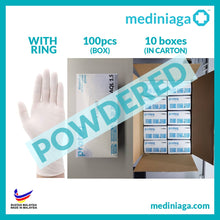 Load image into Gallery viewer, &quot;mediniaga&quot; [BULK 50 BOX] Disposable Latex Gloves (Powdered/Powder Free, Non Medical)
