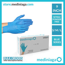 Load image into Gallery viewer, mediniaga BLUE Disposable Nitrile Gloves (Powder Free, Non Medical)
