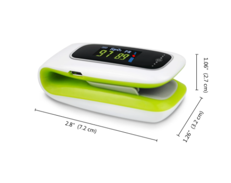 Fingertip Pulse Rate PR Oximeter and Blood Oxygen Saturation SpO2 Monitor - mediniaga